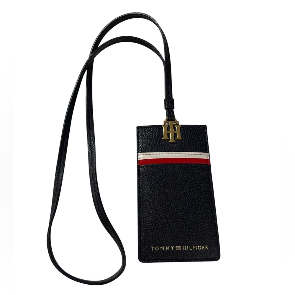 Tommy Hilfiger Navy Blue, Red & White Stripe Lanyard ID Card Holder